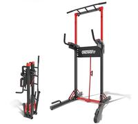 ONETWOFIT Power Tower Pull Up Bar Station, Multi-Function Adjustable Height Foldable Dip Station for Home Gym Workout, Heavy Duty Strength Training Fitness Equipment, 360/400/600LBS (BLACK-9)