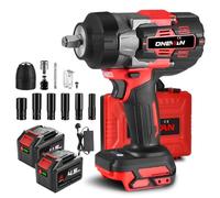 ONEVAN 1/2" Cordless Impact Wrench 1700N·m, Brushless, 3 Forward/2 Reverse