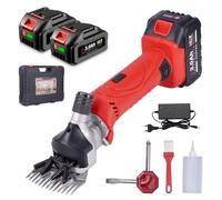 ONEVAN Battery Sheep Shearing Machine, 500 W Electric Shear with 6-Speed Setting, 13 Teeth, Electric Sheep Shears, 2 x 3.0 Ah Batteries, Wireless Sheep Scissors for Sheep, Alpacas, Goats, Horses
