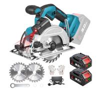 ONEVAN Cordless Circular Saw with Laser Guide 125mm, 2x3.0Ah Batteries | 1000W Brushless Motor, 5000RPM Speed, 42mm Depth, 0°-45° bevel, Ergonomic One-handed grip, For precision woodworking & DIY