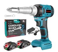 ONEVAN Cordless Rivet Gun, Brushless, 20mm Stroke, 2 * 2.0Ah Battery | 260N·m Torque, 2.4-5.0mm Rivet Compatibility, Two Battery Riveting Pliers Up to 200 Rivets, for DIY/Auto Repair/Construction