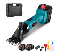 ONEVAN Cordless Sheep Shears, Electric Shearing Clippers with 6 Speeds, 2400 RPM, 13-Tooth Blade, with 2 x 4.0Ah Battery Unisex, for Sheep and Goat Shearing