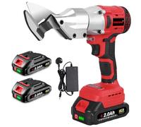 ONEVAN Metal Shears Cordless, Sheet Metal Shears Electric Cordless Scissors, Electric Scissors for Cutting Steel (Red. 2 Batteries & Charger)