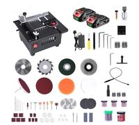 ONEVAN Mini Cordless Table Saw - 1/2" Adjustable 0-90° Angle, 100W Mini Table Saw for Crafts, 4000 RPM, 63mm Blade, Compact Design, DIY Woodworking & Crafts