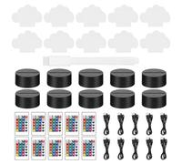 ONEVER 3D LED Light Base, 10pcs LED Lamp Base Holder with 10 Clear Acrylic Panels (Cloud Shape Type)