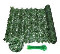 ONEVER Artificial Ivy Fence Screening, 3m x 1m Green Fencing Hedge Roll Privacy Hedging Wall Landscaping with Cable Ties Ivy Leaves Fence UV Fade Protected for Outdoor Garden Decor, Party, Wedding