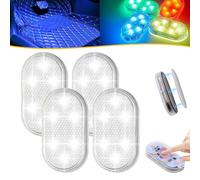 Onevzn Car Led Lights Interior, Wireless, 7 Colors, USB Rechargeable, 4pcs