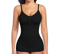 ONEW Compressions Camisole Top Women Tummy Control Shapewear Top Chest Support Shaping Cami Vest with Spaghetti Straps， Black， XL