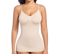 ONEW Compressions Camisole Top Women Tummy Control Shapewear Top Chest Support Shaping Cami Vest with Spaghetti Straps, Beige, S