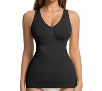 ONEW Compressions Tank Top for Women Tummy Control Shapewear Top Chest Support Camisole Tank Vest Waist Trainer Cami Vest with Wide Straps Black M