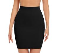 ONEW Shapewear Dress Slip Shaping Half Slips Under Dress Tummy Control Slimming Slip Body Shaper Seamless Underwear for Women Black M