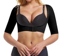 ONEW Upper Arm Shaper for Women Compression Sleeves Shaping Top Breast Push Up Shapewear Shirt Humpback Posture Corrector Body Shaper Black 2XL