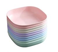 ONEWANGDAFA 10 Pcs Plastic Plates Reusable Unbreakable Deep Dinner Plates Dishwasher & Microwave Safe Plates for Dinner Dishes for Kids Adult Assorted Colors Dinnerware Sets