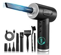 ONEWAY Compressed Air Duster Cleaner for PC, Electric Air Duster Rechargable,Cordless Reusable Air Blower Duster with LED Light,3 Gear Digital Air Duster,Replace Canned Air Duster for Laptop,Keyboard