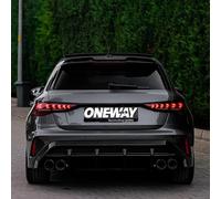 Oneway Rear Diffuser compatible with Audi A3 (8Y) Sedan/Sportback S-Line/S3 Facelift 2025- - Gloss black