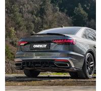 Oneway Rear Diffuser compatible with Audi A4 (B9) Sedan/Avant S4/S-Line Facelift 2019-2024 - Gloss black
