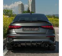 Oneway Rear Side Diffusors compatible with Audi A3 8Y Sedan S3/S-Line 2020-2024 - Gloss black