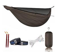 Onewind 11ft Camping Hammock with Mosquito Net and Adjustable Ridgeline, Lightweight Portable Double Hammock with Tree Straps and Bug Net, Ideal for Camping, Hiking, Backpacking, Coyote Brown