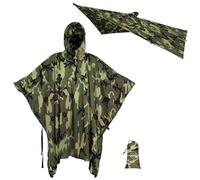 onewind Camo Rain Poncho with Hooded for Army, Versatile Survival Shelter Military Camping Rain Jacket Waterproof Rain Coat Breathable Lightweight Rain Gear for Men Hunting, Camouflage