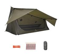 onewind One Person Backpacking Tent 2.0, Silnylon Ultralight Bivy Tent | Waterproof Silnylon, 40D Nylon Floor, No-see-ums Mesh, Compact for Solo Hiking Trekking Bushcraft, No Pole, 1kg/35.3oz