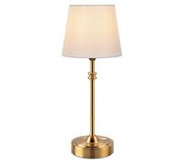ONEWISH Cordless Lamp-Battery Operated Table lamp, 4000mAh Rechargeable, Stepless Dimmable, Small Touch Bedside Lamp with Fabric Shade, 2700K Warm Ambient Light for Dining, Patio, Bathroom(Gold)