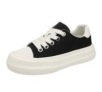 Onewus Men's Urban Streetwear Plimsolls - Breathable & Chunky Cushioned Sole for Campus Comfort Black