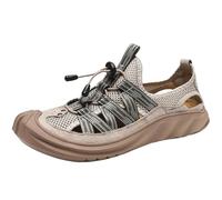 Onewus Men's Wide Fit Sandals | Breathable Mesh & Synthetic Suede Upper | Cushioned Hexagon Insole | Slip-Resistant for Outdoor and Casual Use