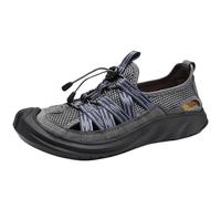 Onewus Men's Wide Fit Sandals | Breathable Mesh & Synthetic Suede Upper | Cushioned Hexagon Insole | Slip-Resistant for Outdoor and Casual Use