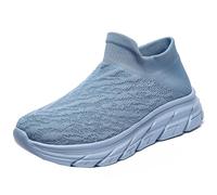 Onewus Unisex Breathable Mesh Socks Sports Shoes in Fluorescent Colors - Trendy Couple's Slip-On Sneakers for Comfort and Style Blue