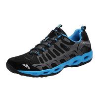 Onewus Water Shoes for Couples Quick-Drain | Mesh Upper & Anti-Slip Sole for Beach, River Trekking Black Blue