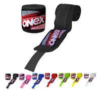 ONEX Boxeo de vendas para MMA y boxeo Cinta algodón Mano Muñeca 2,5 Metros Envolturas Vendaje Kick Boxing Hand Wraps(par) - todos los colores (Negro)