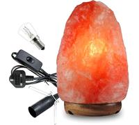 ONEX Himalayan Natural Healing Iones Therapeutic 100% Pure Pink Crystal Rock Salt Lamp Wooden Base fine Quality Table Lamp (7-10KG)