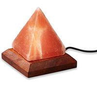 ONEX Himalayan Salt Lamp - USB Crystal Night Light with Wooden Base, Natural Rock Lamp for Sleep, Breathing, Home Décor, Desk or Bedroom [Energy Class A] (Pyramid Design)