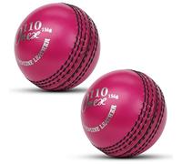 ONEX Leather Cricket Ball (Pack of 2) - Senior 5.5oz Hand Stitched Match Quality Balls for Training, Coaching, Practice, Swing, and Indoor Outdoor Play (Pink)