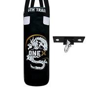 ONEX Punch Bag Set Kids 3ft Heavy Filled with Ceiling Hook and Holding Support punching fitness equipment Bags for indoor or outdoor training Bag (3ft Black+Hook)