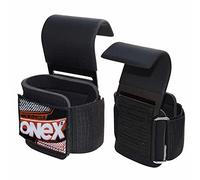 ONEX Weight Lifting hook Straps Pair - Padded Gym Wrist Straps weightlifting Non Slip Rubber Coated Grip Power Lifting Chin Up Pull Up Exercise Fitness Training Bodybuilding Gym Workout Men Women