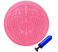 ONEX Wobble Cushion Balance Disc Stability Cushion Balance board Core Trainer for Posture, Fitness, and Rehabilitation Inflatable with Pump Ideal for Office, Gym, and Home (pink)