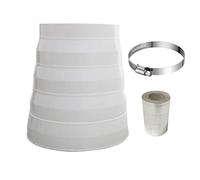 Oneyijun 140-180mm ABS Ducting Reducer Round Pipe Multi Reducer Extractor Fan Ventilation Systems Hose Connector Adapter Diameter White Tube Reducing Ring Duct with Stainless Steel Clamp and Tape