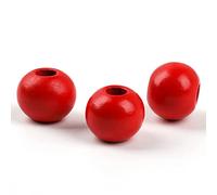 Oneyijun 50 Pcs 20mm Red Round Wooden Beads for Handmade Garlands Home Decorations Jewellery Making DIY Hand Crafts