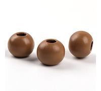 Oneyijun 50 Pcs Large Wooden Beads 20mm Natural Round Wood Beads Loose Beads, for Handmade Garlands Home Decorations Jewellery Making DIY Hand Crafts (Coffee) (OYJWoodBead1-coffee)