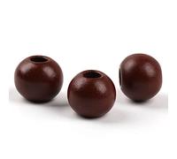 Oneyijun 50 Pcs Large Wooden Beads 20mm Natural Round Wood Beads Loose Beads, for Handmade Garlands Home Decorations Jewellery Making DIY Hand Crafts (Brown) (OYJWoodBead1-brown)