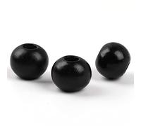 Oneyijun 50 Pcs Large Wooden Beads 20mm Natural Round Wood Beads Loose Beads, for Handmade Garlands Home Decorations Jewellery Making DIY Hand Crafts (Black)