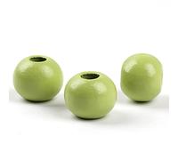 Oneyijun 50 Pcs Large Wooden Beads 20mm Natural Round Wood Beads Loose Beads, for Handmade Garlands Home Decorations Jewellery Making DIY Hand Crafts (Green)