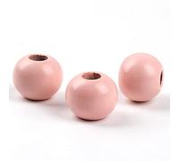 Oneyijun 50 Pcs Large Wooden Beads 20mm Natural Round Wood Beads Loose Beads, for Handmade Garlands Home Decorations Jewellery Making DIY Hand Crafts (Pink)