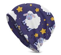 ONEYUAN Cute Sheep Animal Slouchy Beanie Cap Knit Hat for Men and Women Fisherman Beanie Hat Skull Cap Cute Chemo Hat Unisex Nightcap Gift