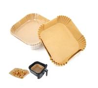 Onezebra 100PCS Air Fryer Liners, Air Fryer Parchment Paper Liners, 6.5-Inch Square Disposable Greaseproof and Non-Stick Baking Paper, Compatible with COSORI, Ninja, Tower, Tefal 3L-5.5L Air Fryers