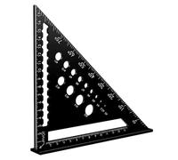 Onezebra 180mm/7 inch Speed Square, Aluminium Metal Set Square Carpentry Triangle Ruler, Multifunctional Carpenters Square Tool Drill Gauges Metric for Quick Measuring and Woodworking