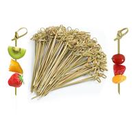 Onezebra 200 PCS Cocktail Sticks, 12cm/4.7'' Natural Bamboo Skewers, Toothpicks for Appetizers, Mini Food Sticks, Fancy Toothpicks for Drinks, Fruit, Charcuterie, Party Supplies