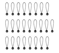 Onezebra 25Pcs Bungee Balls Cords, 6 Inch/15cm Bungee Cord with Balls, Heavy Duty Elastic Tie Down Straps, UV Resistant, Elastic Cord for Tarpaulin, Tent, Camping, Flag Pole, Marquee (Black)
