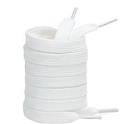 Onezebra 3 Pairs Flat White Shoe Laces for Trainers, 8mm Wide, 160cm Length, Durable Replacement Sneaker Laces for Converse, Air Force 1, and Sport Shoes, Suitable for Kids, Adults, Men, and Women